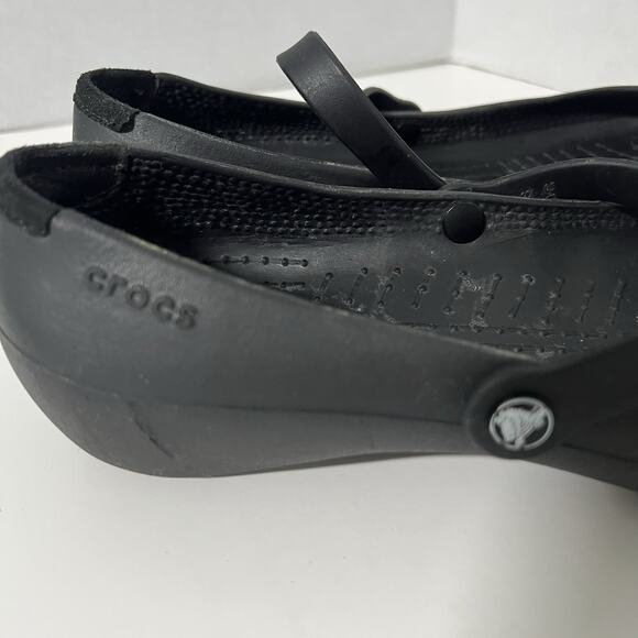 Crocs Alice Work Mary Jane Ballet Flats Women's Size 9 Black Comfort Shoes - Picture 2 of 13